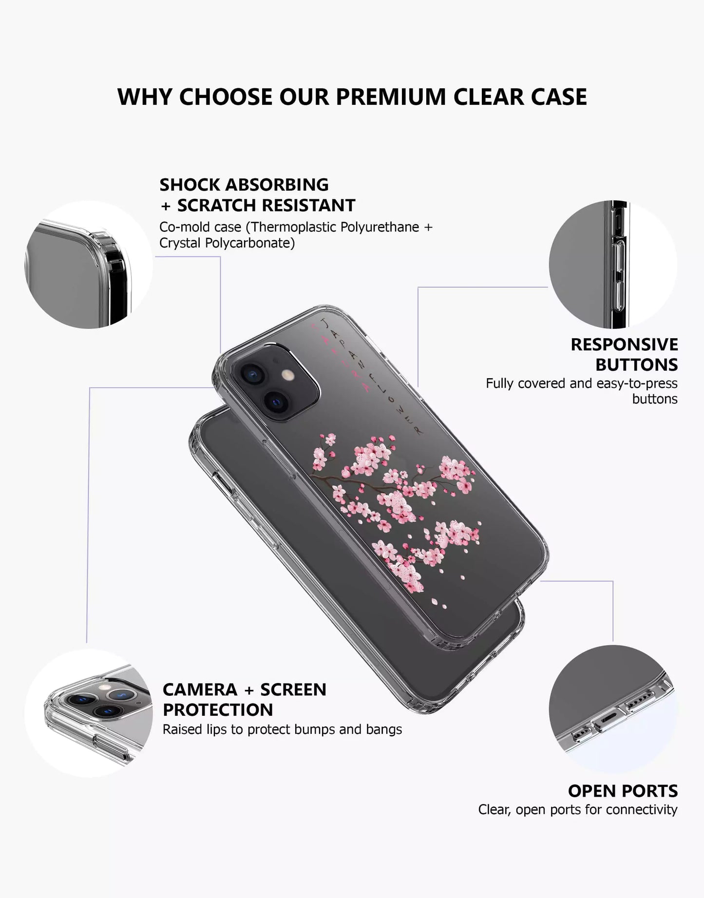 Japanese Sakura Flower iPhone Case - URBANLUSA