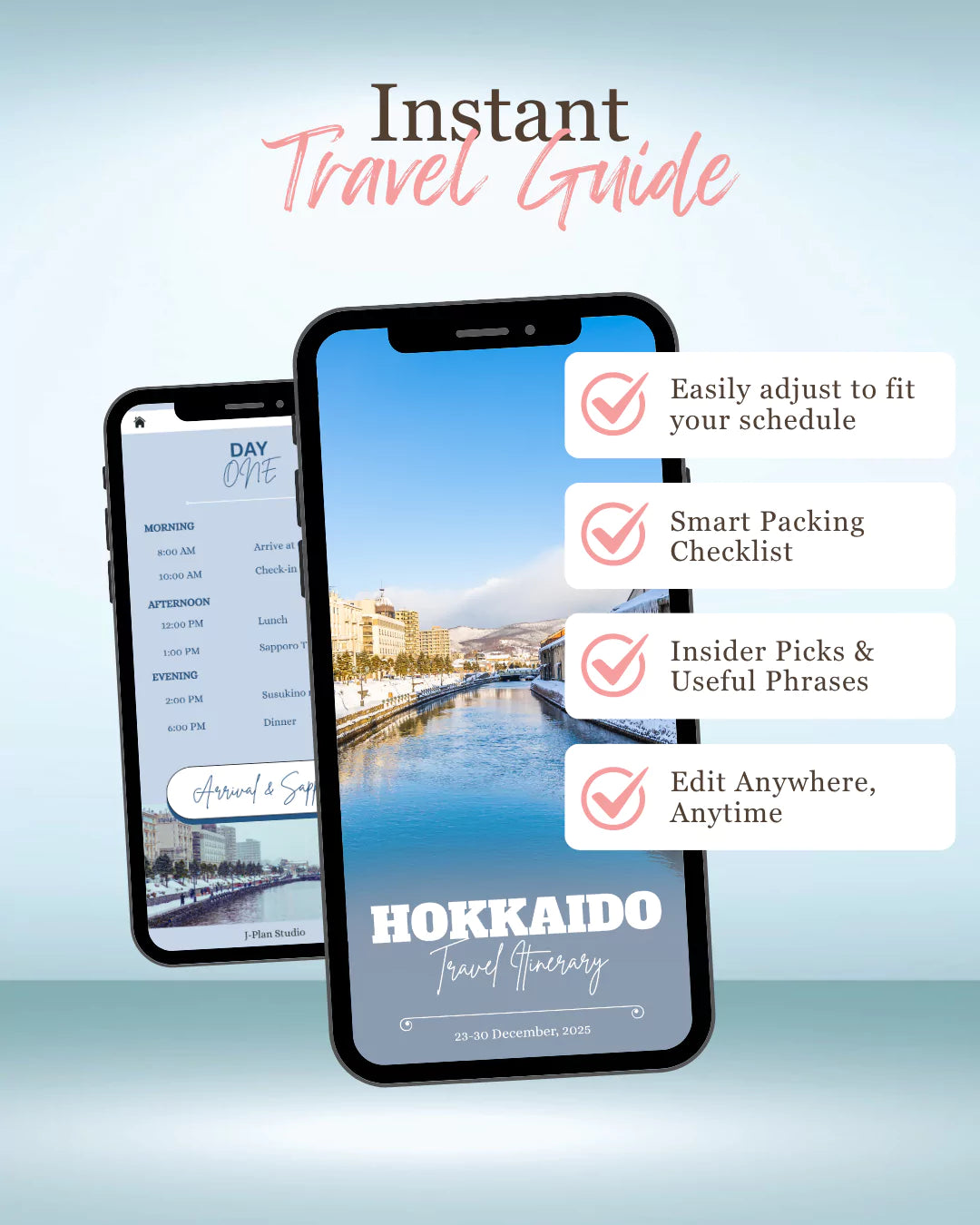 Hokkaido Japan Travel Planner | 7-Day Winter & Fall Itinerary | Editable Digital Template for Sapporo, Otaru, Hakodate & Nature Trips