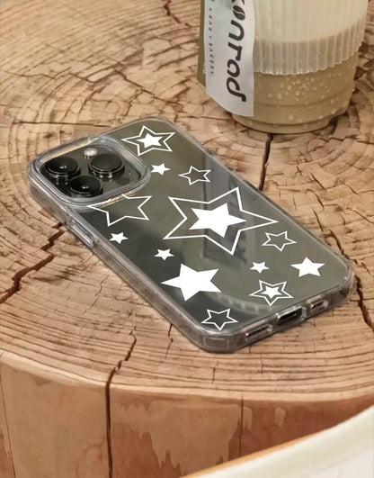 Coque de téléphone noire Y2k Stars pour iPhone / Samsung