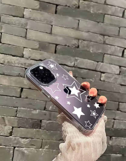 Coque de téléphone noire Y2k Stars pour iPhone / Samsung