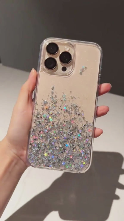 Prachtige glitter bling doorzichtige iPhone-hoes