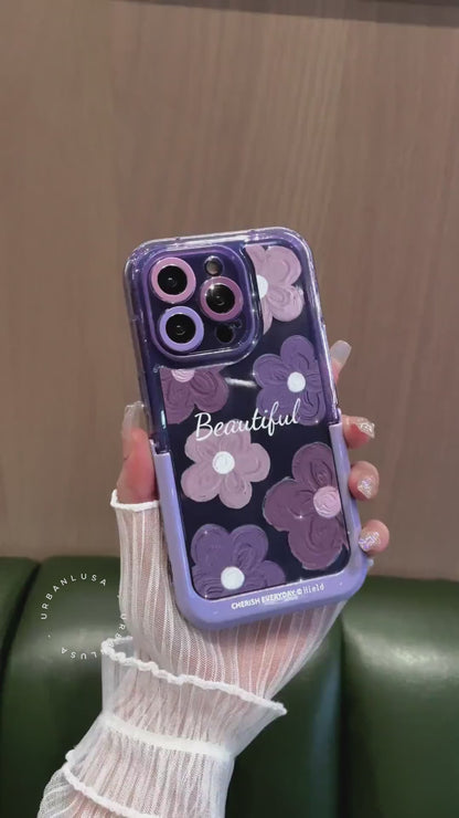 Beautiful Violet Flowers Bracket iPhone Case