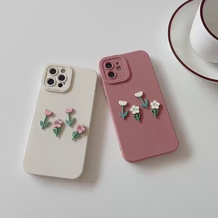 Cute 3D Flower Kawaii iPhone Case iPhone 15 14 13 12 11 Pro Max case Aesthetic iPhone 15 14 13 12 11 X XS Max XR 7 8 SE Case Cute Phone Case