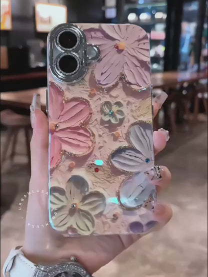 Luxury Flowers Glitter Laser iPhone/Samsung Case