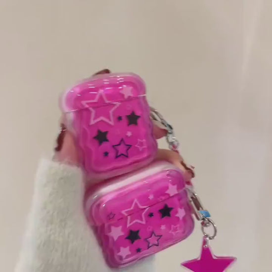 AirPods Pro 2 Case, Sweet Girl Pink Stars Y2K Airpods Case, AirPods 3 Case, Case for AirPods1/2, Airpods Pro, AirPods 3, Cute Airpods Cover