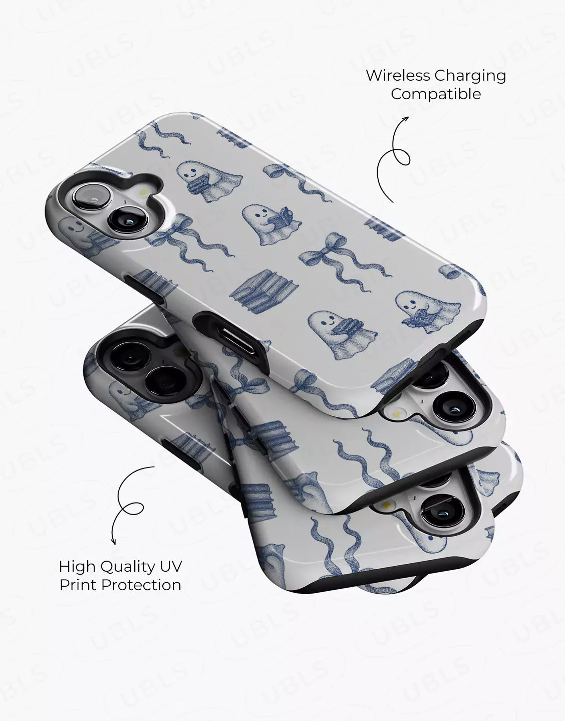 Kawaii Coquette Ghosts Love Books Phone Case