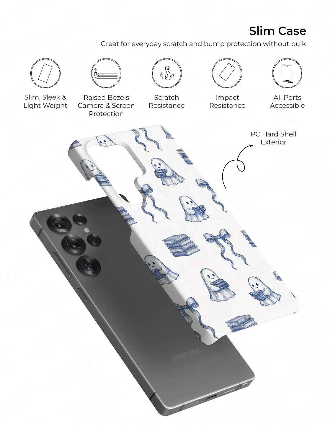 Kawaii Coquette Ghosts Love Books Phone Case