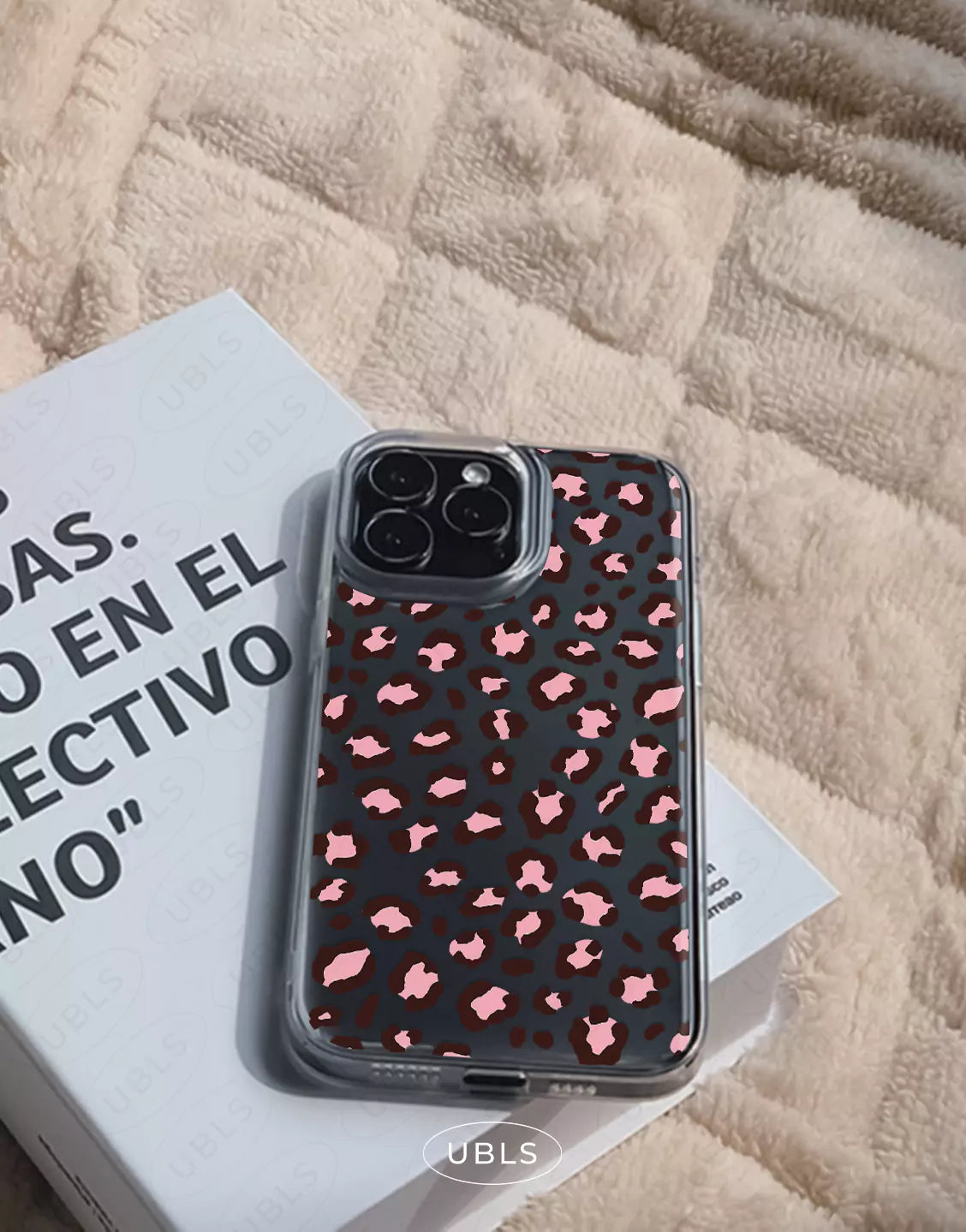 Cute Pink Leopard Print Clear Samsung Case