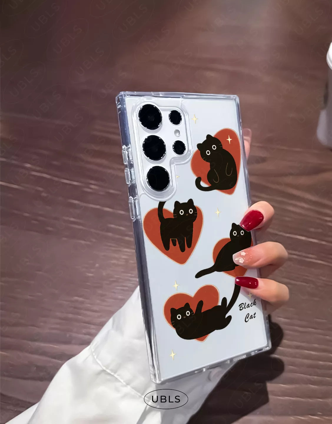 Dark Grunge Black Cat Clear Samsung Case