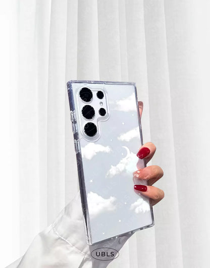 Coque de téléphone à motif de sourire esthétique pour iPhone / Samsung