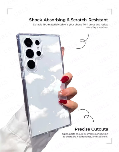 Coque de téléphone à motif de sourire esthétique pour iPhone / Samsung