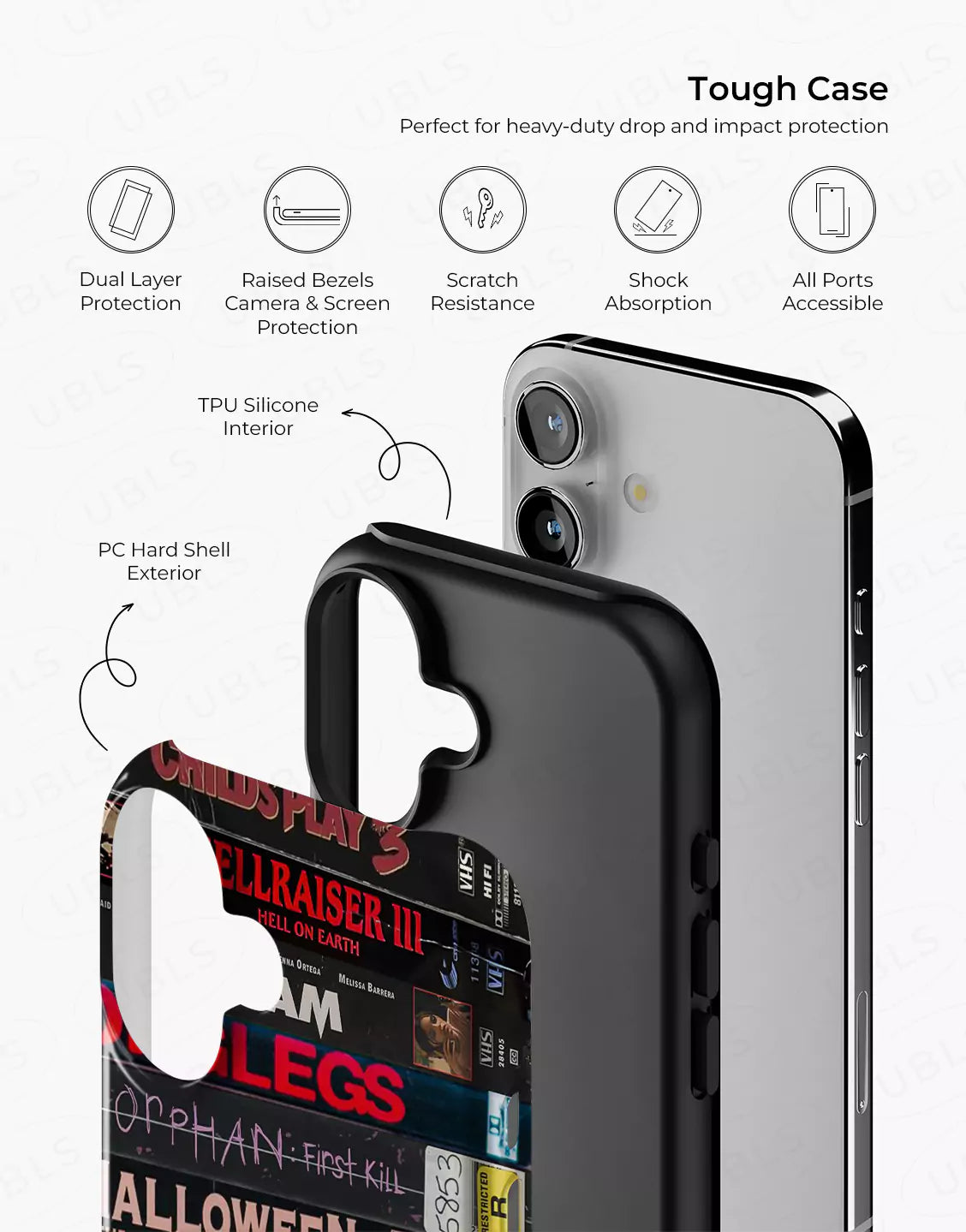 Retro Horror VHS Tape Collage Phone Case