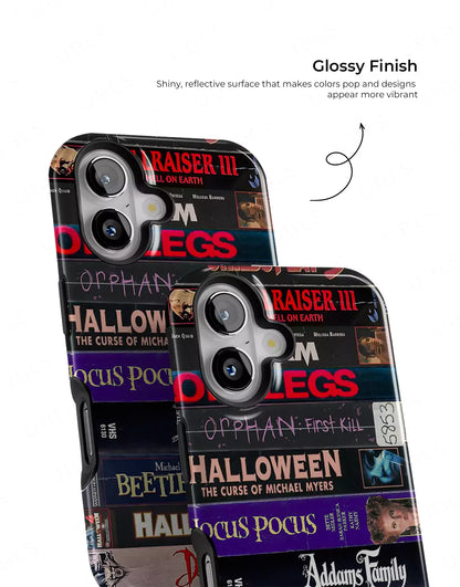 Retro Horror VHS Tape Collage Phone Case