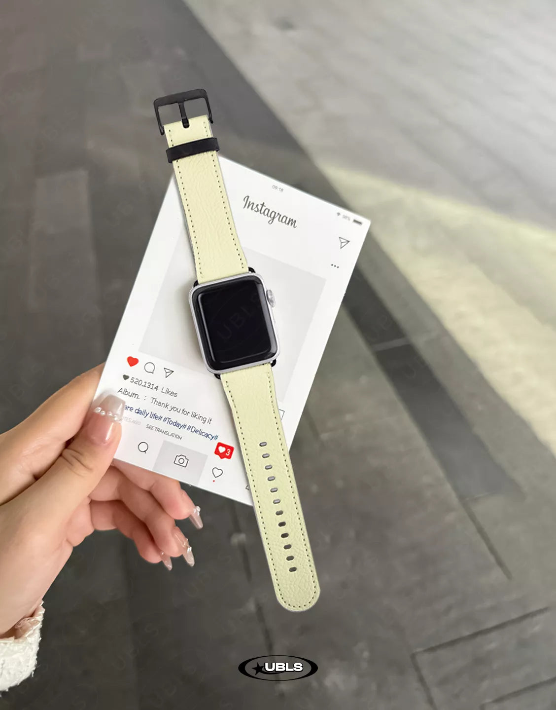 Summer Solid Butter Yellow Vegan Leather Apple Watch Band