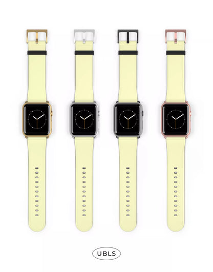 Summer Solid Butter Yellow Vegan Leather Apple Watch Band