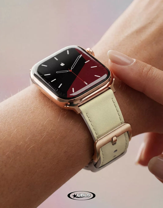 Summer Solid Butter Yellow Vegan Leather Apple Watch Band