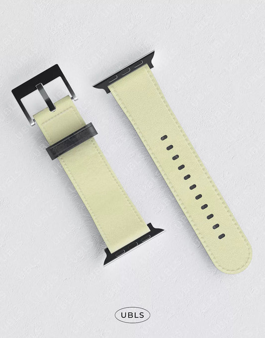 Summer Solid Butter Yellow Vegan Leather Apple Watch Band