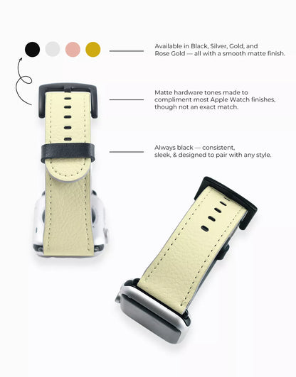Summer Solid Butter Yellow Vegan Leather Apple Watch Band