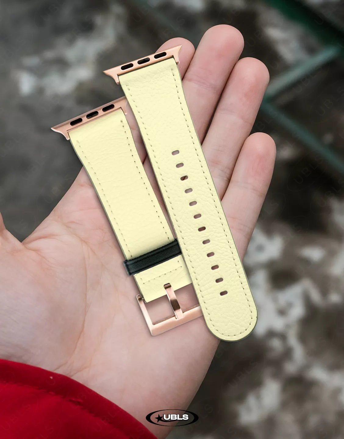 Summer Solid Butter Yellow Vegan Leather Apple Watch Band