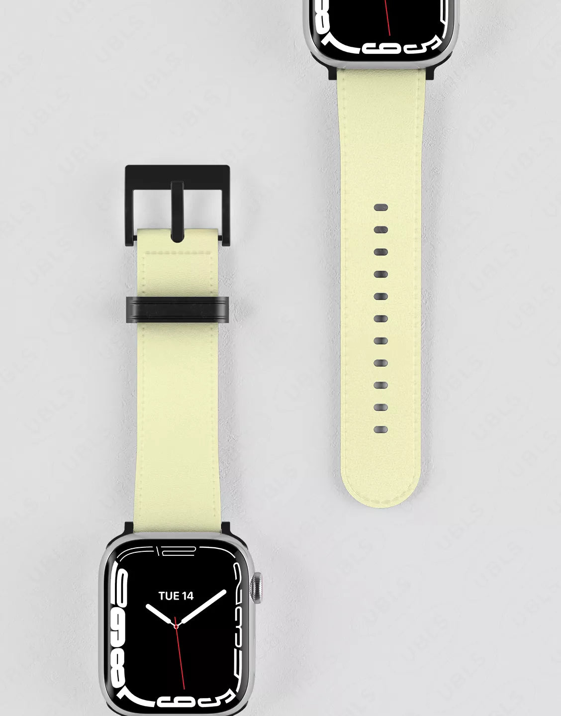 Summer Solid Butter Yellow Vegan Leather Apple Watch Band