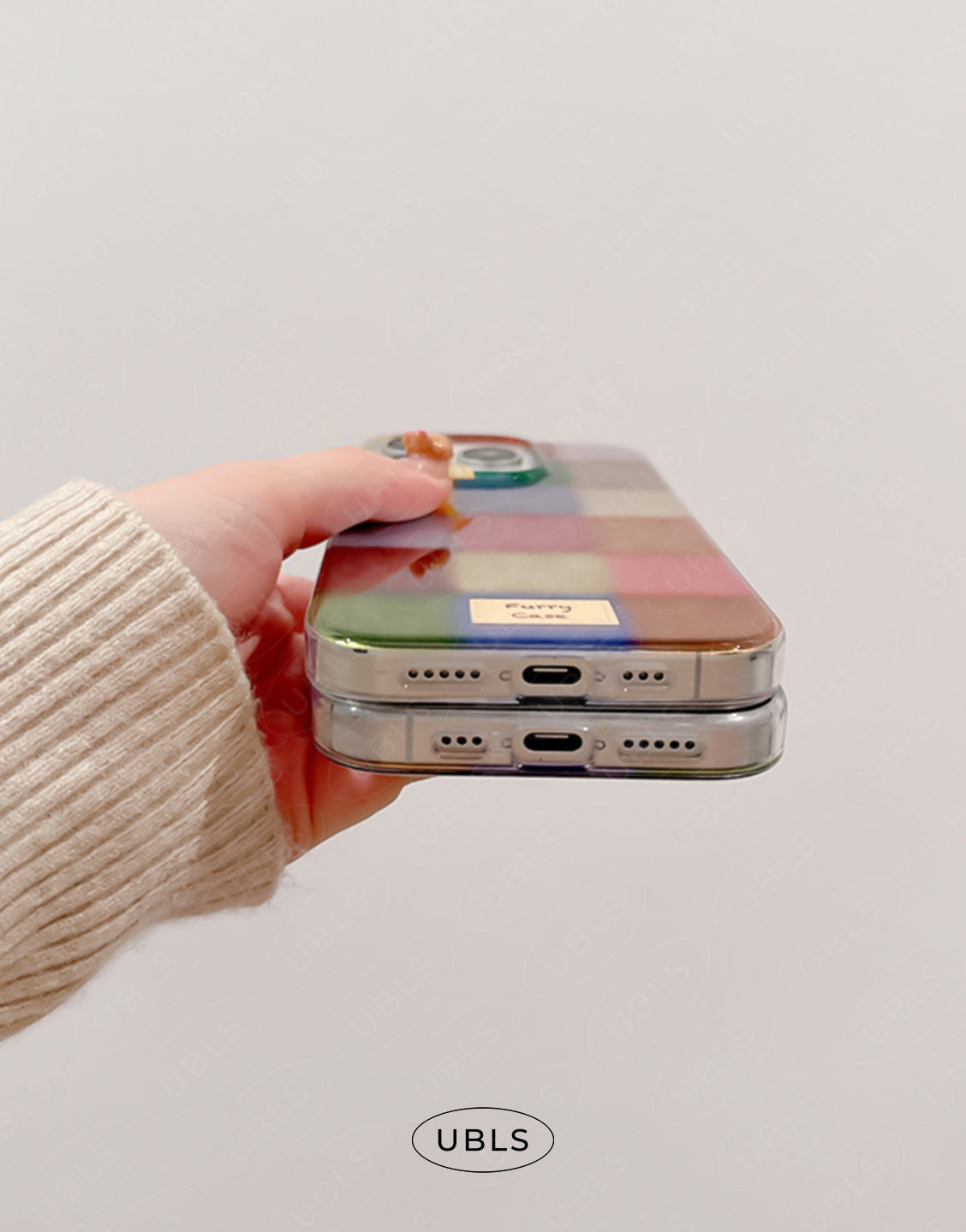 Vintage Cozy Furry Checkered iPhone Case