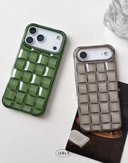 Vintage Green Woven Pattern iPhone Case