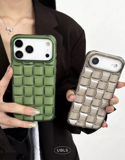 Vintage Green Woven Pattern iPhone Case