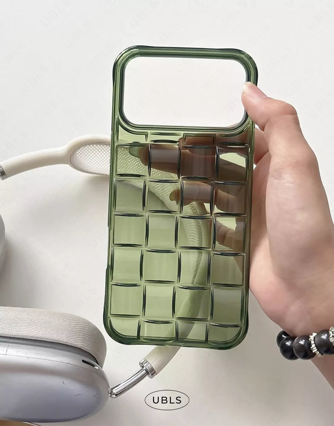 Vintage Green Woven Pattern iPhone Case