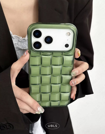 Vintage Green Woven Pattern iPhone Case