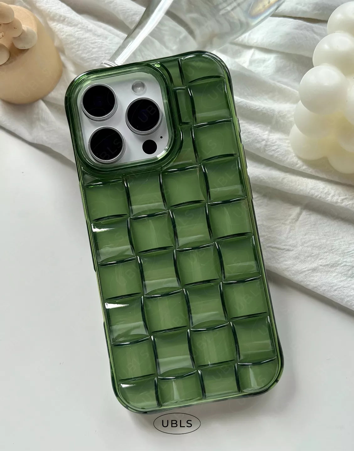 Vintage Green Woven Pattern iPhone Case