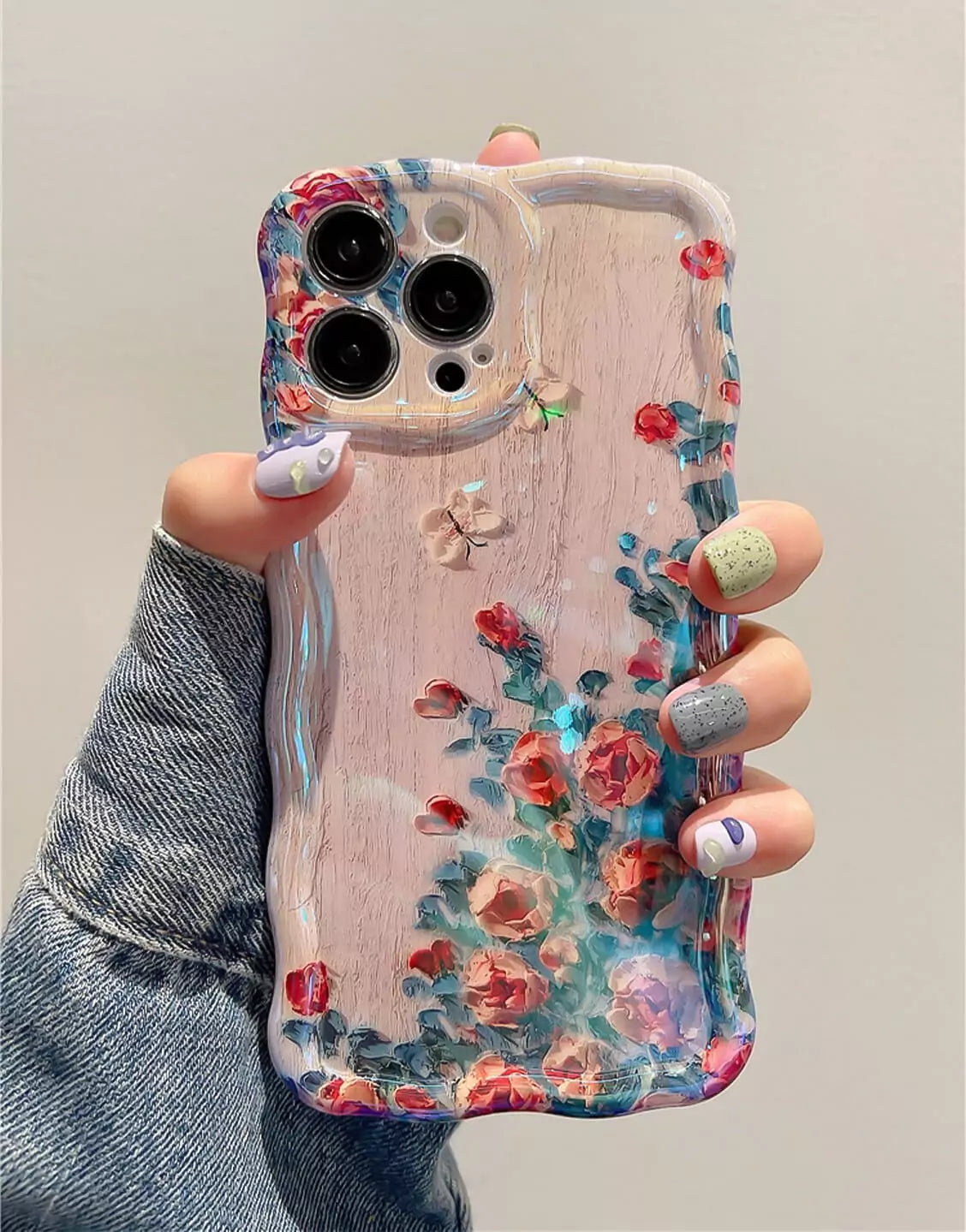 Glossy Wavy Flowers iPhone Case - URBANLUSA