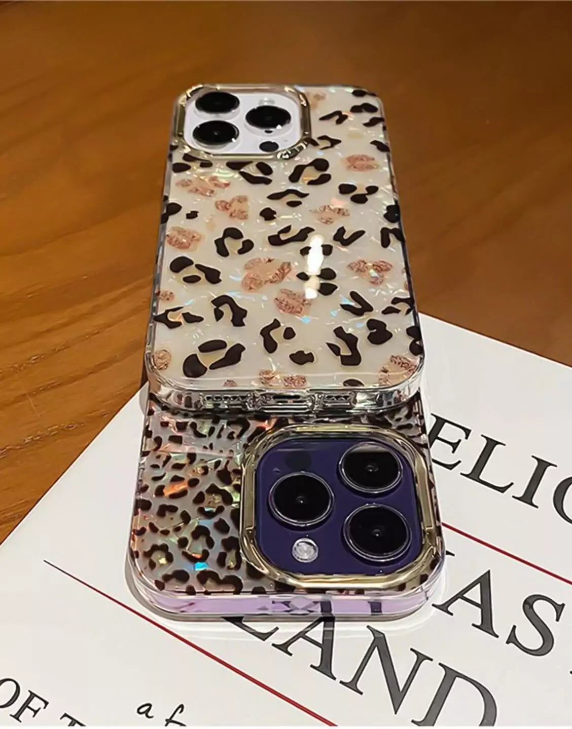 Leopard Print Glitter Aesthetic iPhone Case - URBANLUSA