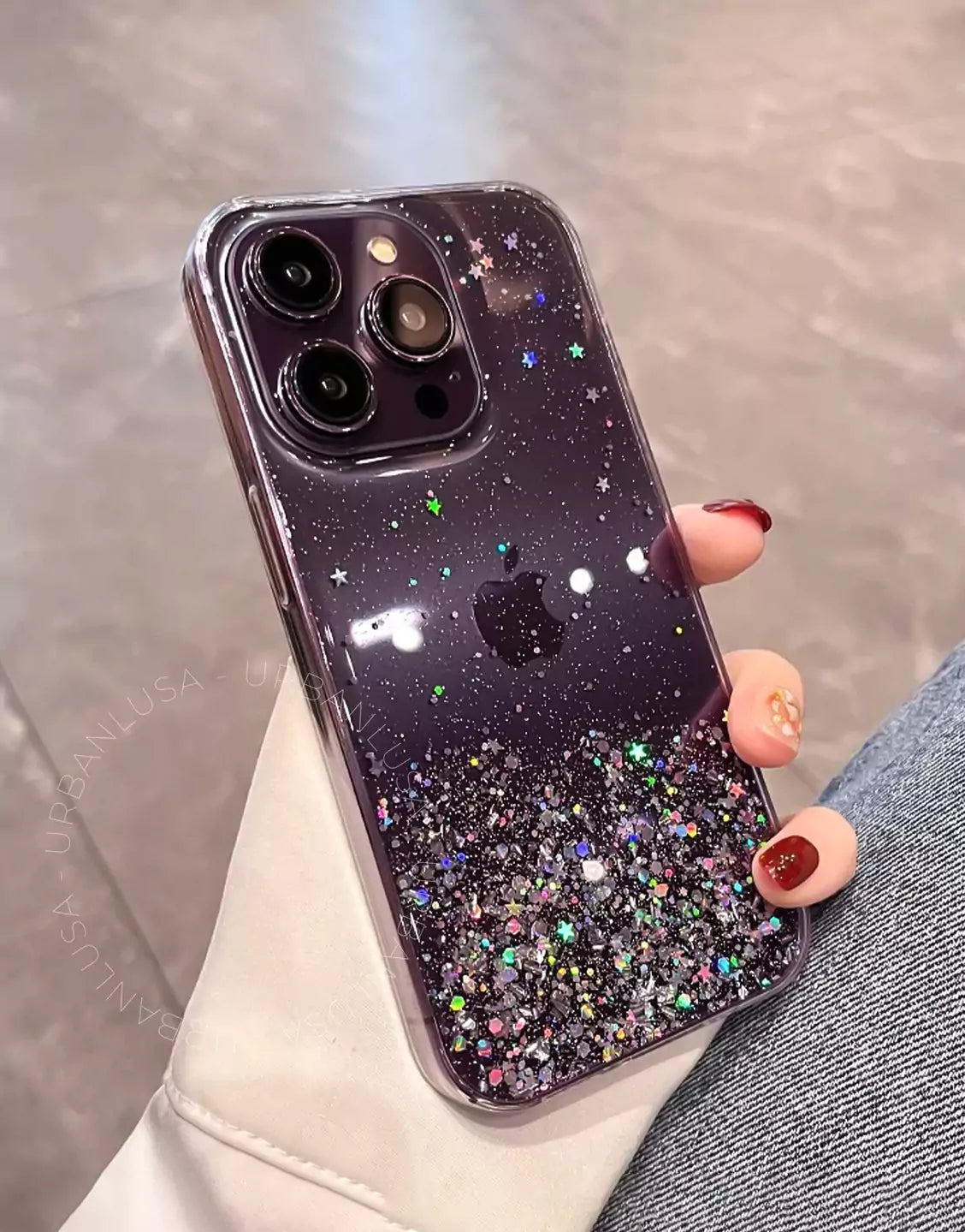 Prachtige glitter bling doorzichtige iPhone-hoes