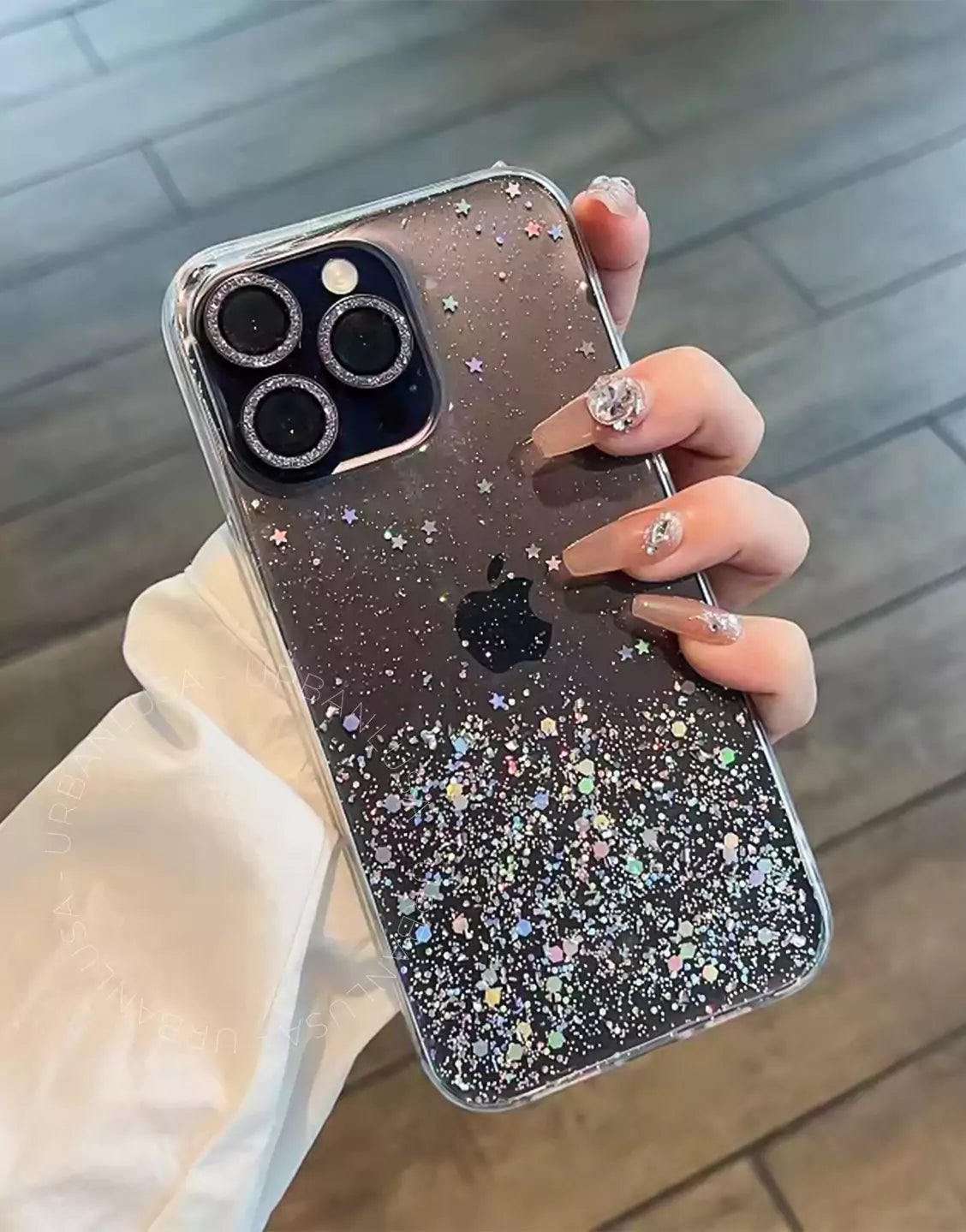 Prachtige glitter bling doorzichtige iPhone-hoes