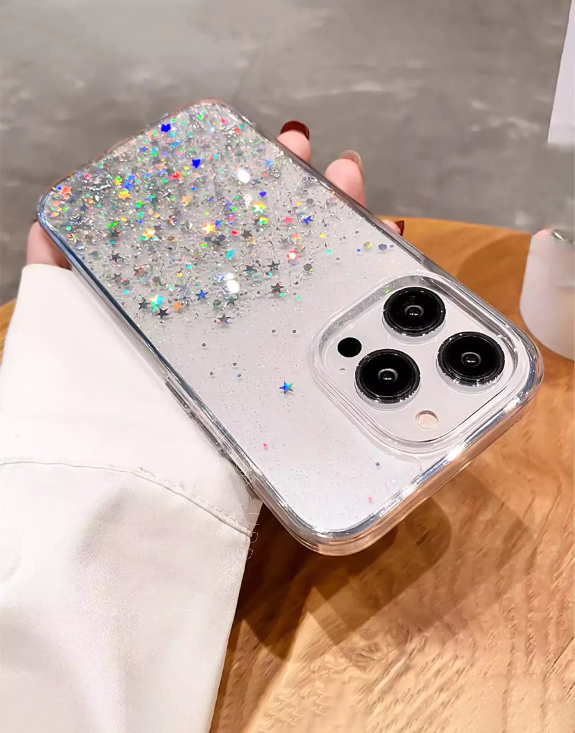 Prachtige glitter bling doorzichtige iPhone-hoes