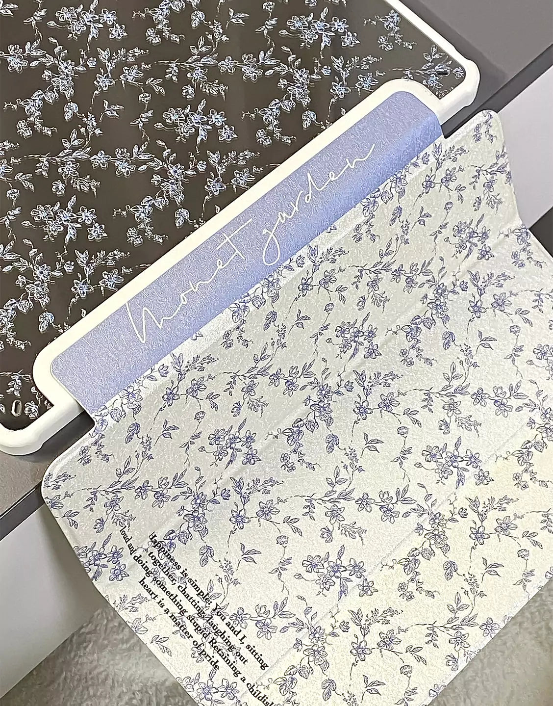 Beautiful Vintage Floral Print iPad Case with Pencil Holder for iPad 10.2 iPad Air 5 4th 3rd Generation 10.9 2022 10th iPad 9.7 5 6th 2020 2021 2024 Pro 11 Case