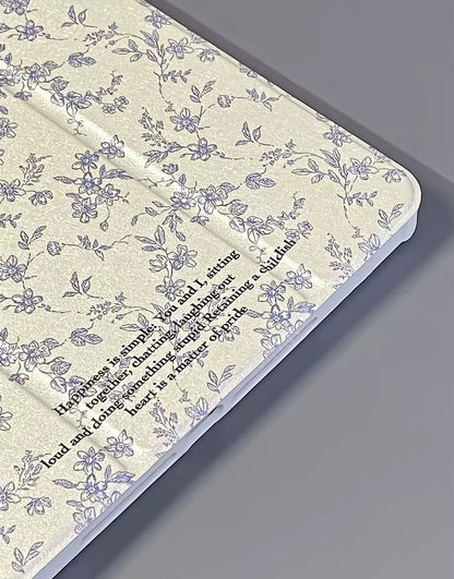 Beautiful Vintage Floral Print iPad Case with Pencil Holder for iPad 10.2 iPad Air 5 4th 3rd Generation 10.9 2022 10th iPad 9.7 5 6th 2020 2021 2024 Pro 11 Case