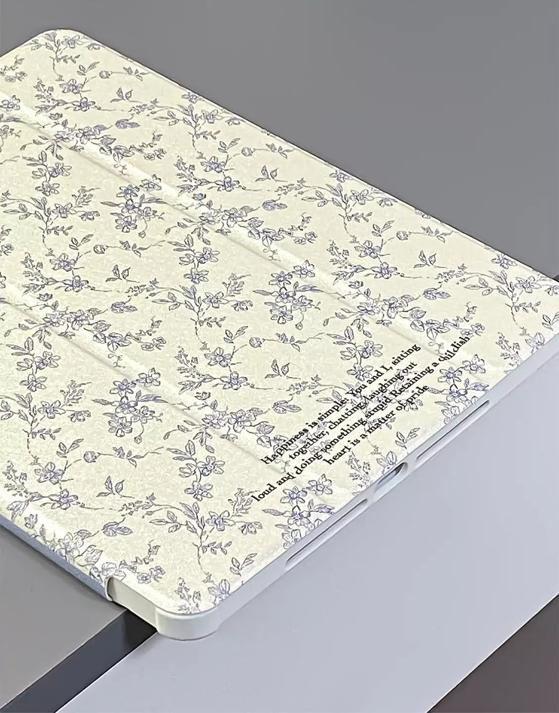 Beautiful Vintage Floral Print iPad Case with Pencil Holder for iPad 10.2 iPad Air 5 4th 3rd Generation 10.9 2022 10th iPad 9.7 5 6th 2020 2021 2024 Pro 11 Case