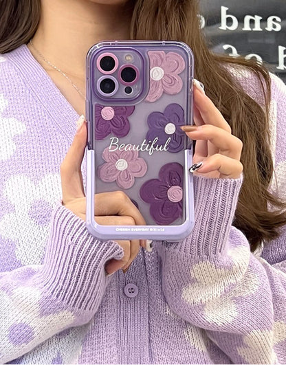 Beautiful Violet Flowers Bracket iPhone Case