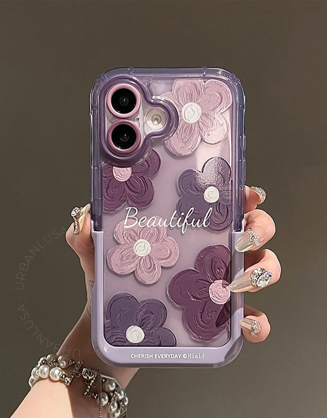 Beautiful Violet Flowers Bracket iPhone Case