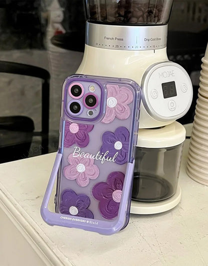 Beautiful Violet Flowers Bracket iPhone Case