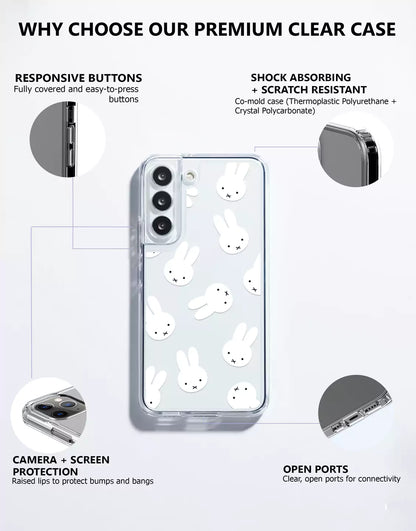 Coque de téléphone à motif de sourire esthétique pour iPhone / Samsung