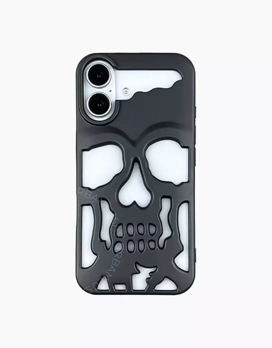 Coque iPhone à motif crâne gothique mat foncé et grunge