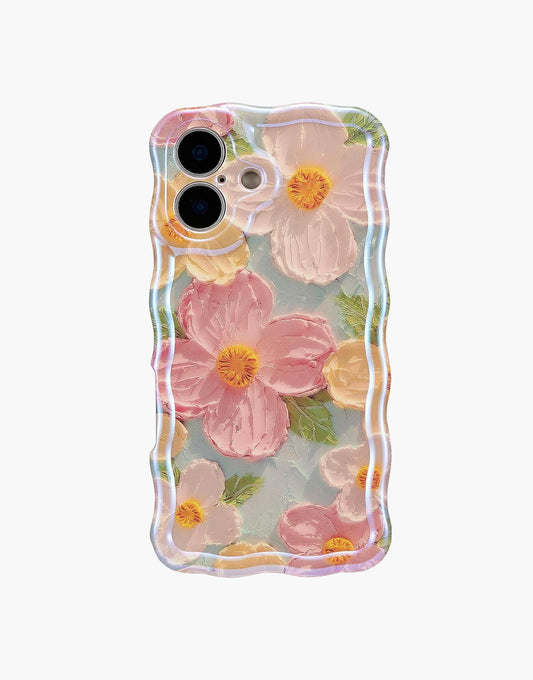 Glossy Wavy Flowers iPhone Case - URBANLUSA