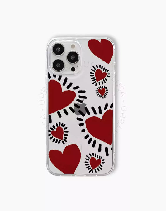 Coque de téléphone esthétique Love Heart pour iPhone / Samsung