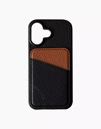 Cute Candy Color Black Leather Phone Case with Card Holder for iPhone 16 15 14 13 12 11 Pro Max Cute iPhone 16 15 14 13 12 11 Case Aesthetic Phone Case Gift for Her