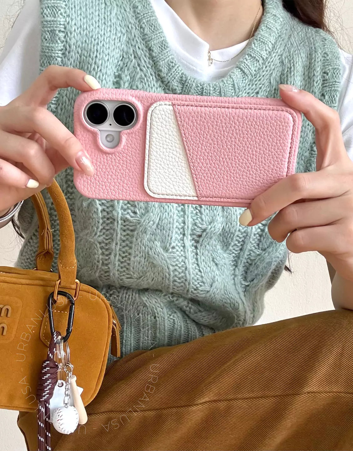 Cute Candy Color Leather Phone Case with Card Holder for iPhone 16 15 14 13 12 11 Pro Max Cute iPhone 16 15 14 13 12 11 Case Aesthetic Phone Case Gift for Her