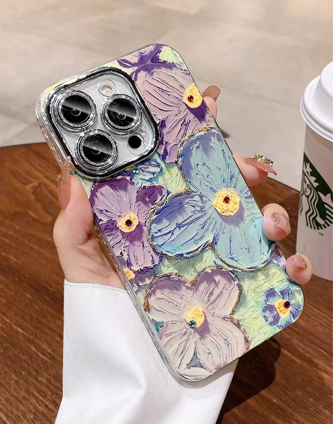 Luxury Flowers Glitter Laser iPhone/Samsung Case - URBANLUSA