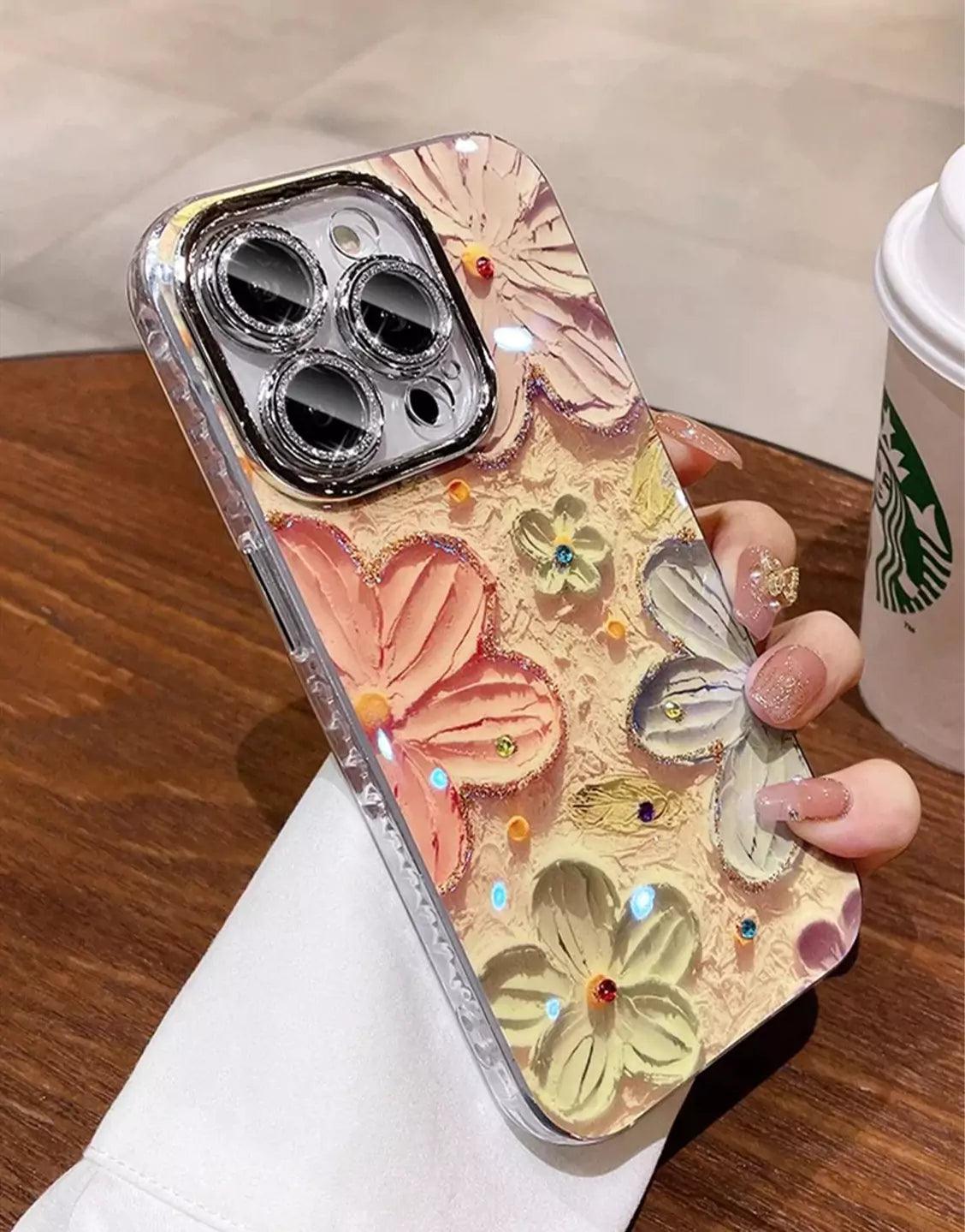 Luxury Flowers Glitter Laser iPhone/Samsung Case - URBANLUSA