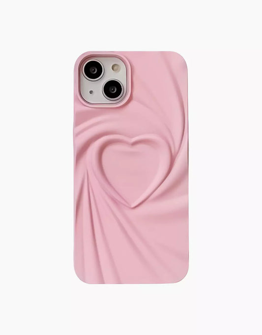 Matte 3D Wrinkled Heart iPhone Case - URBANLUSA